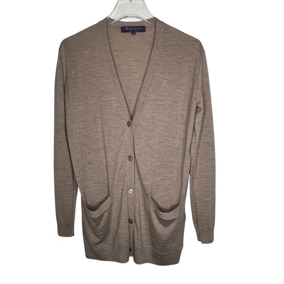 Ralph Lauren Purple Label Cashmere V-neck Cardigan Size Small - Picture 2 of 7